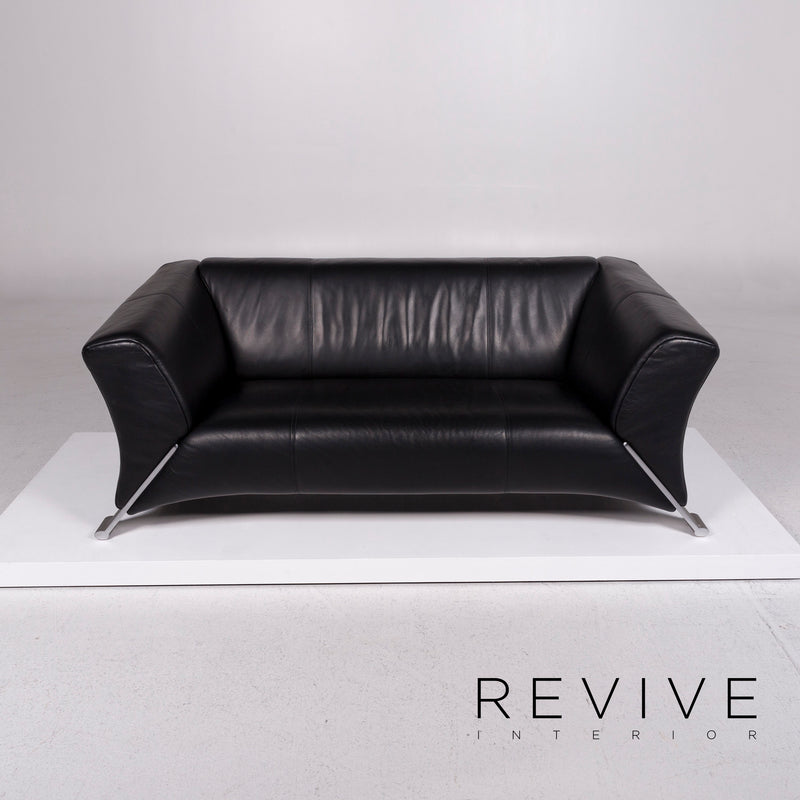 Rolf Benz 322 Leder Sofa Garnitur Schwarz 1x Dreisitzer 1x Zweisitzer Couch 