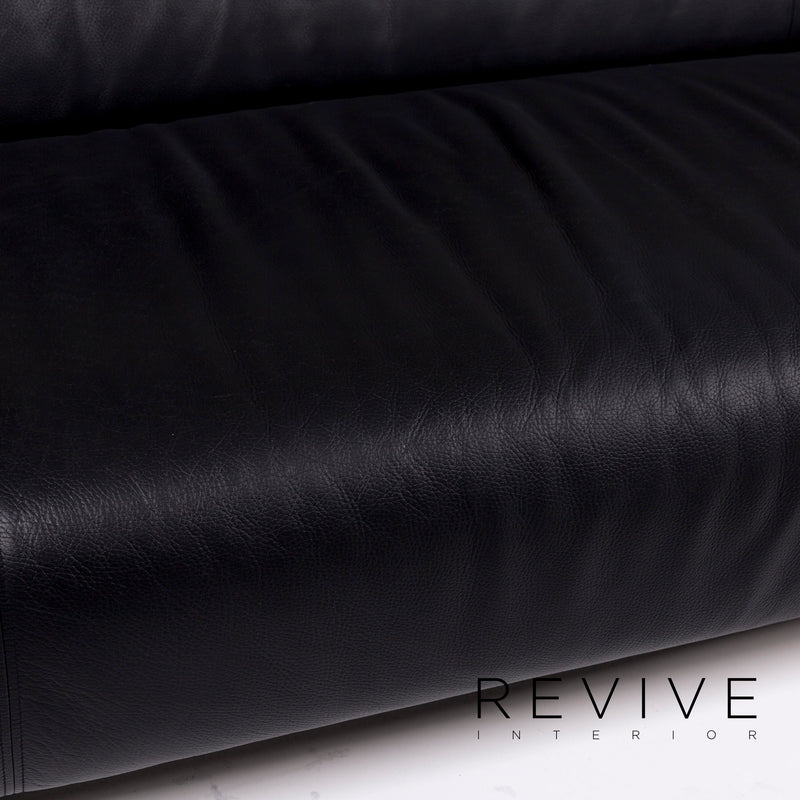 Rolf Benz 322 Leder Sofa Schwarz Zweisitzer Couch 