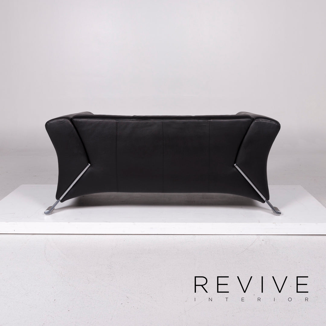 Rolf Benz 322 Leder Sofa Schwarz Zweisitzer Couch #11722