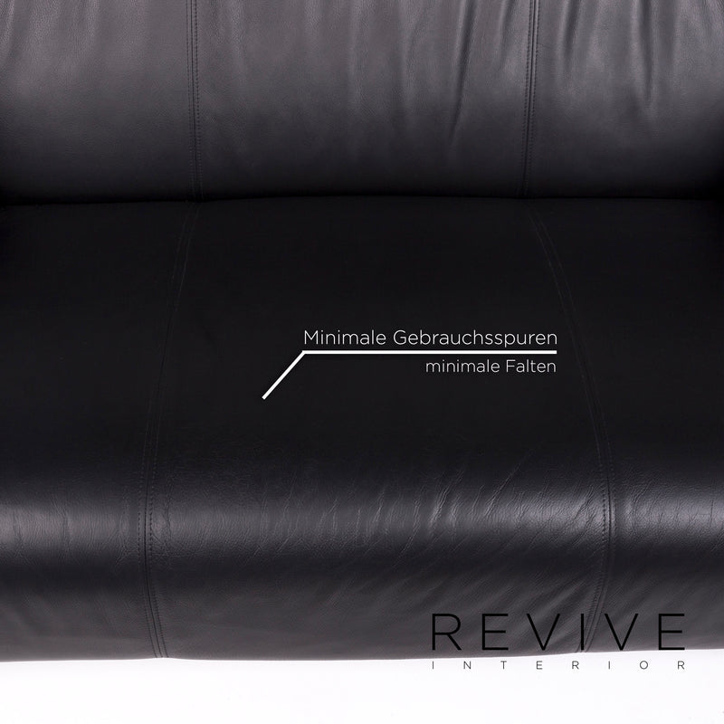 Rolf Benz 322 Leder Sofa Garnitur Schwarz 1x Dreisitzer 1x Zweisitzer Couch 
