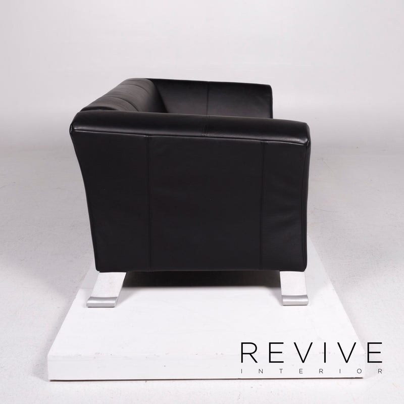 Rolf Benz 322 Leder Sofa Schwarz Zweisitzer 