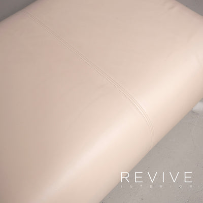Rolf Benz 325 Designer Leder Sofa Hocker Garnitur Beige Echtleder Dreisitzer Couch #7309