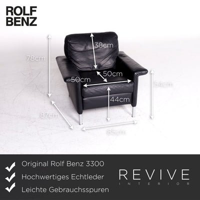 Rolf Benz 3300 Leder Sessel Dunkelblau Sessel #8960