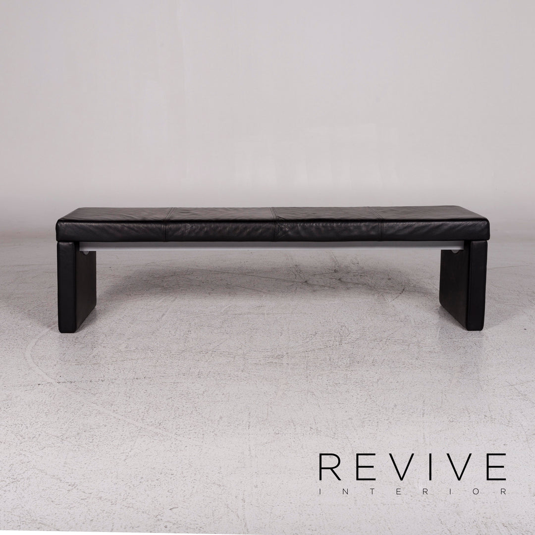 Rolf Benz 620 Leder Hocker Schwarz Bank #9929