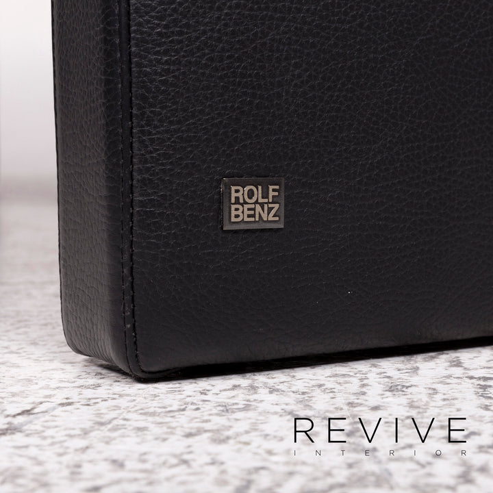 Rolf Benz 620 Leder Hocker Schwarz Bank #9929