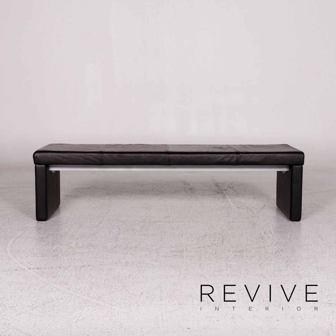 Rolf Benz 620 Leder Hocker Schwarz Bank #9929