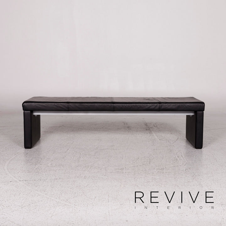 Rolf Benz 620 Leder Hocker Schwarz Bank #9929
