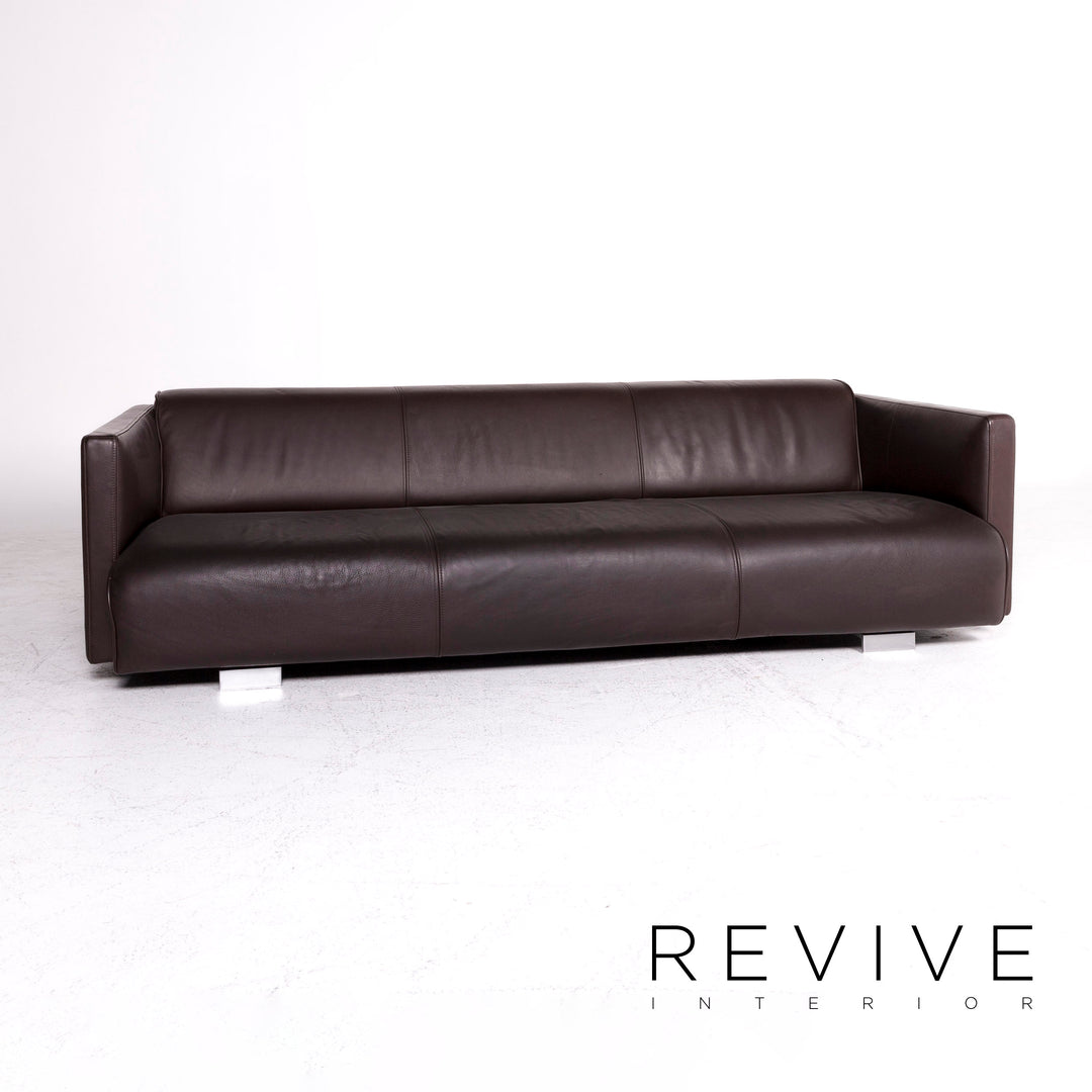 Rolf Benz 6300 designer leather sofa brown three-seater couch #8843
