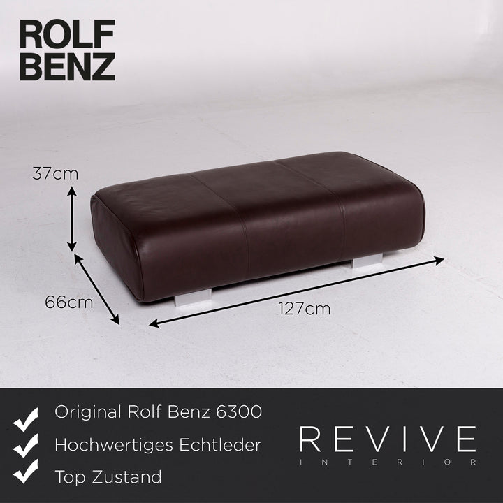 Rolf Benz 6300 Leder Hocker Braun Ottoman #11060