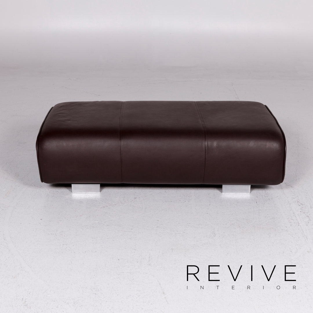Rolf Benz 6300 Leder Hocker Braun Ottoman #11060