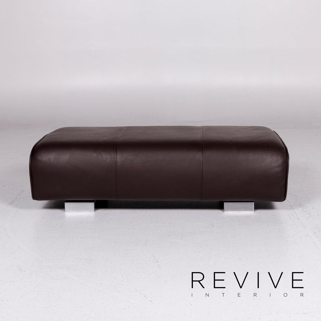 Rolf Benz 6300 Leder Hocker Braun Ottoman #11060