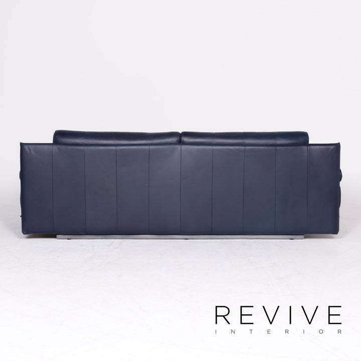 Rolf Benz 6500 designer leather sofa blue genuine leather three-seater couch #8154