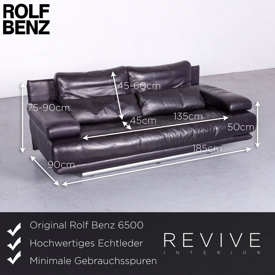 Rolf Benz 6500 leather sofa purple genuine leather two-seater couch #6945
