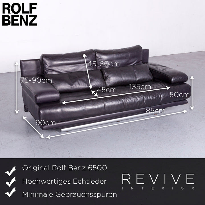 Rolf Benz 6500 leather sofa purple genuine leather two-seater couch #6945