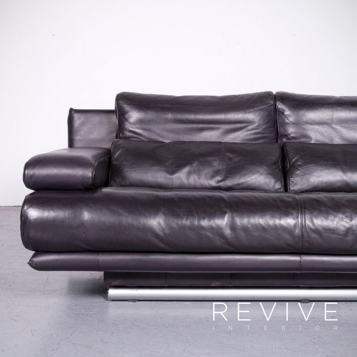 Rolf Benz 6500 leather sofa purple genuine leather two-seater couch #6945