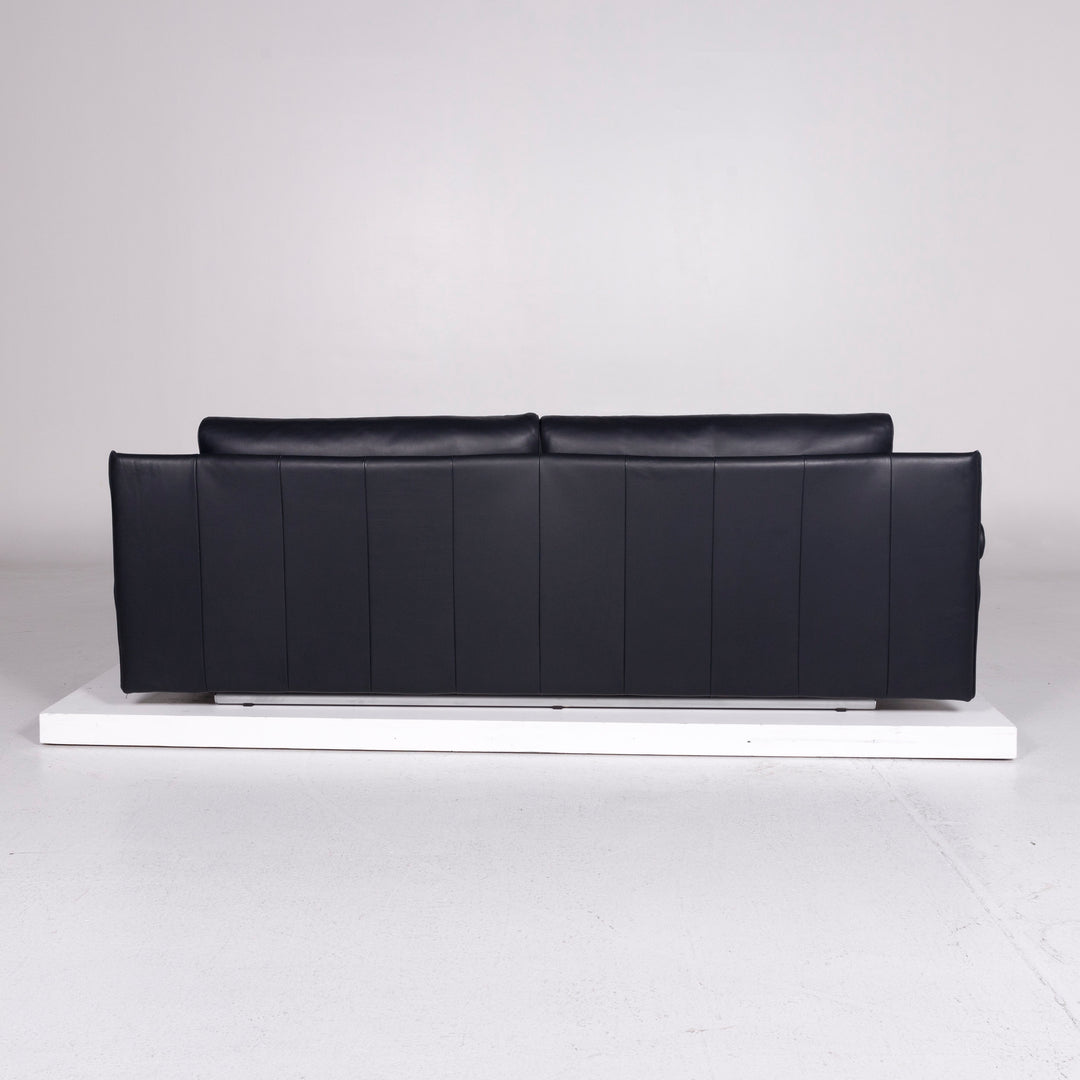 Rolf Benz 6500 Leder Sofa Blau Dunkelblau Dreisitzer Couch #10871