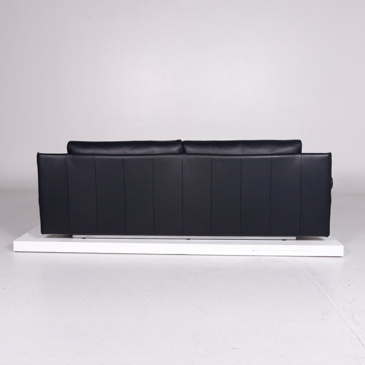 Rolf Benz 6500 Leder Sofa Blau Dunkelblau Dreisitzer Couch #10871