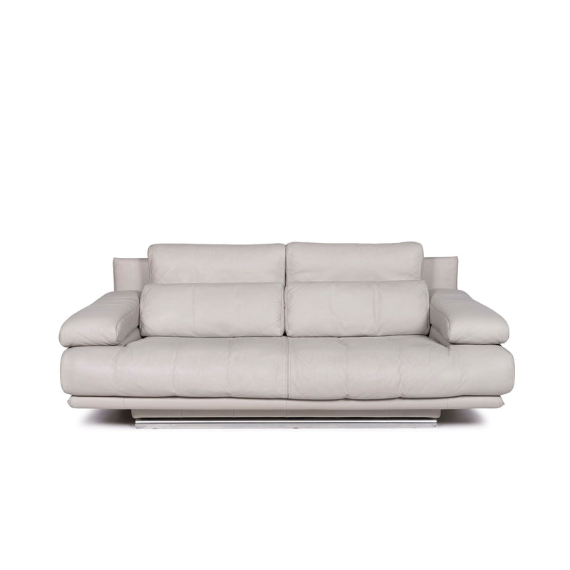Rolf Benz 6500 Leder Sofa Grau Zweisitzer Couch 