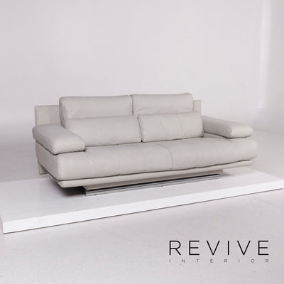 Rolf Benz 6500 Leder Sofa Grau Zweisitzer Couch #11717