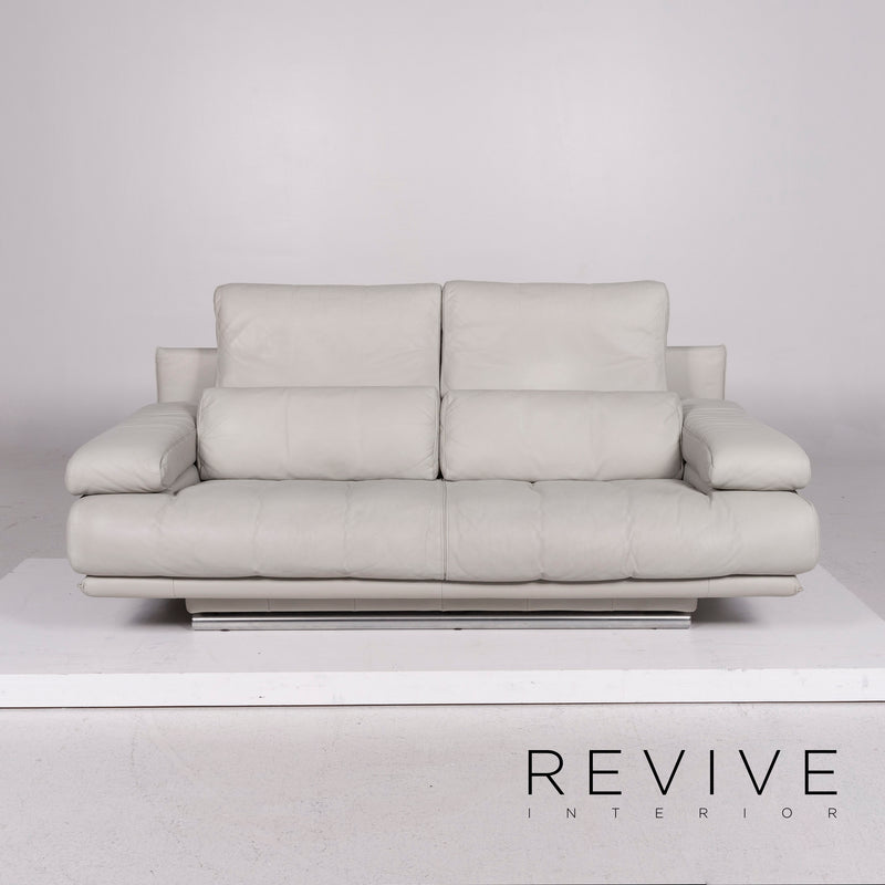 Rolf Benz 6500 Leder Sofa Grau Zweisitzer Couch 