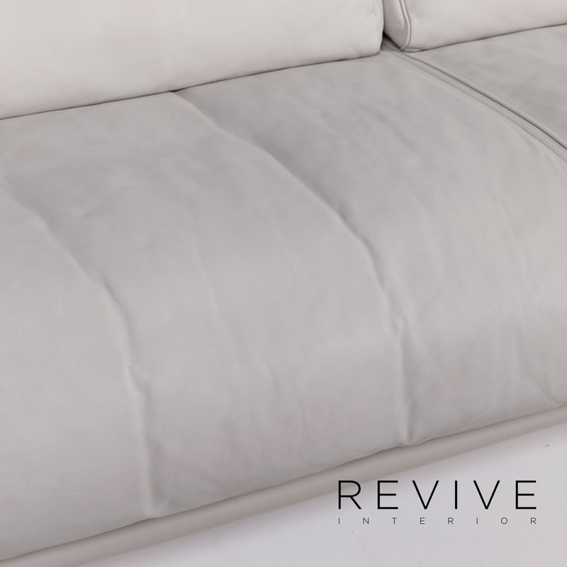 Rolf Benz 6500 Leder Sofa Grau Zweisitzer Couch 