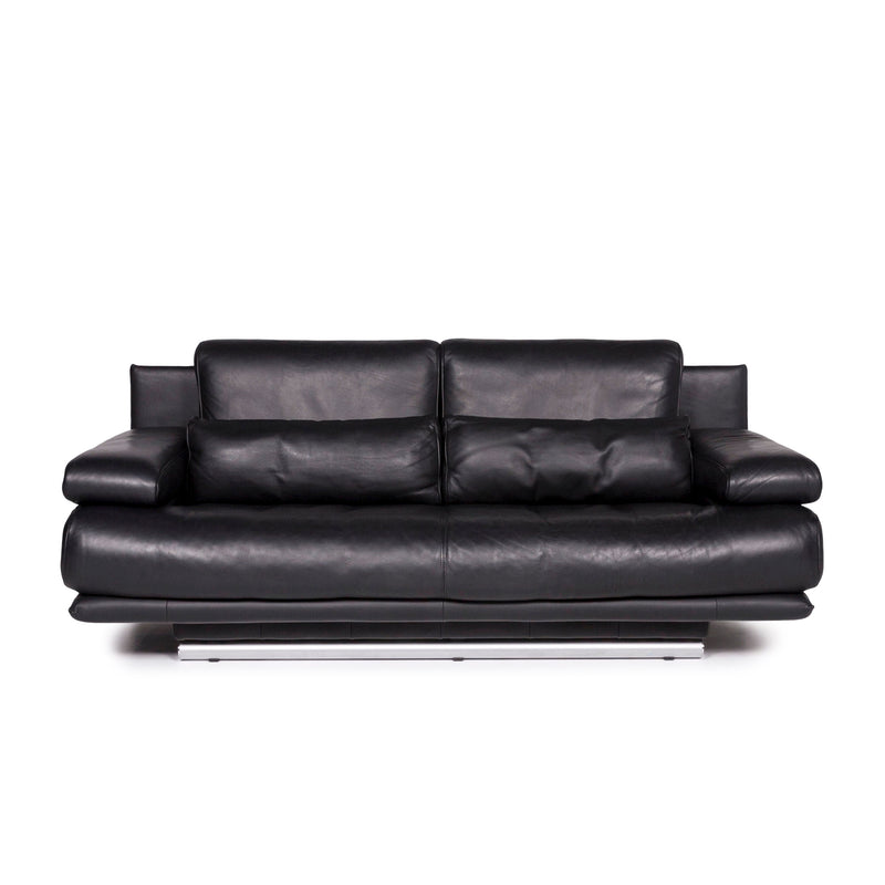 Rolf Benz 6500 Leder Sofa Schwarz Zweisitzer Funktion Couch 