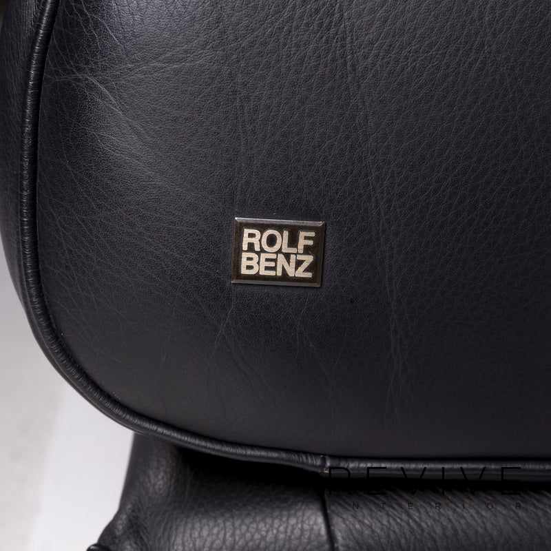 Rolf Benz 6500 Leder Sofa Schwarz Zweisitzer Funktion Couch 