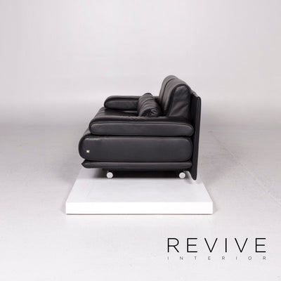 Rolf Benz 6500 Leder Sofa Schwarz Zweisitzer Funktion Couch #12244