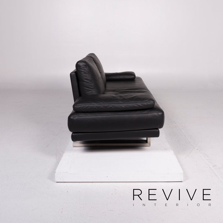 Rolf Benz 6600 Leder Sofa Schwarz Zweisitzer Couch #11710