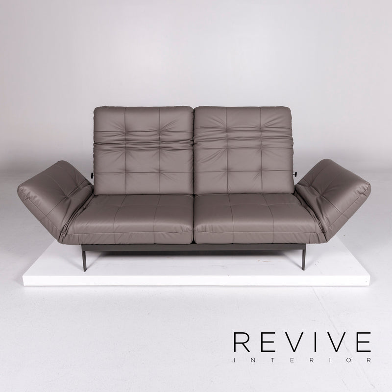 Rolf Benz AGIO Leder Sofa Grau Zweisitzer Funktion Relaxfunktion Couch 