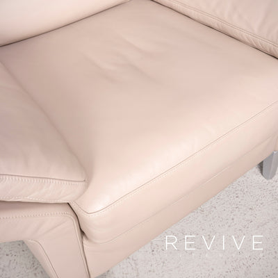Rolf Benz Designer Leder Sessel Beige Echtleder Stuhl #7725