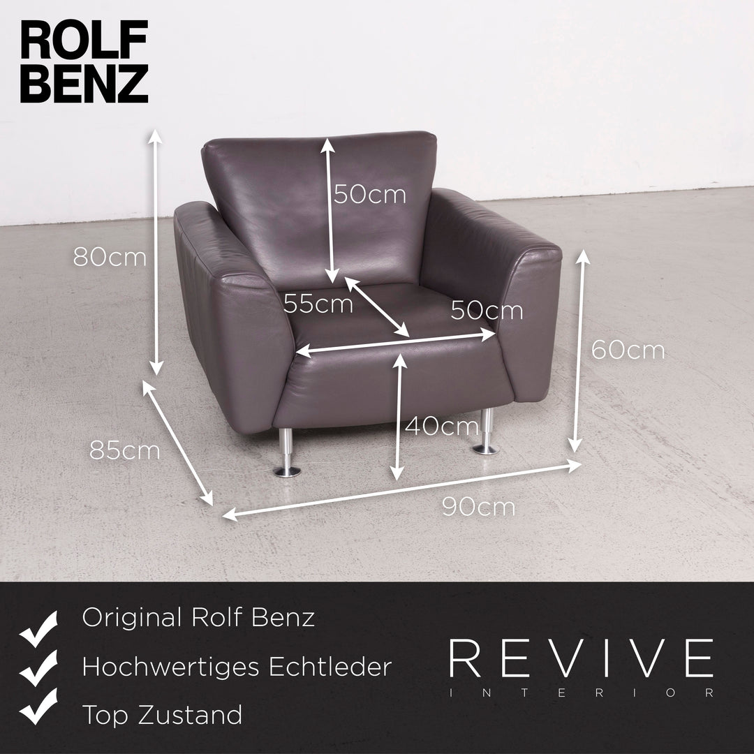 Rolf Benz Designer Leather Armchair Brown Genuine Leather #8024