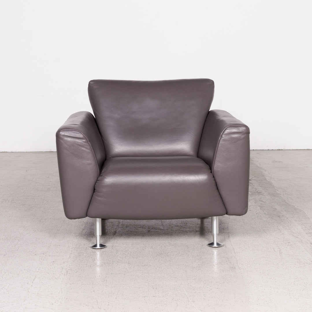 Rolf Benz Designer Leather Armchair Brown Genuine Leather #8024