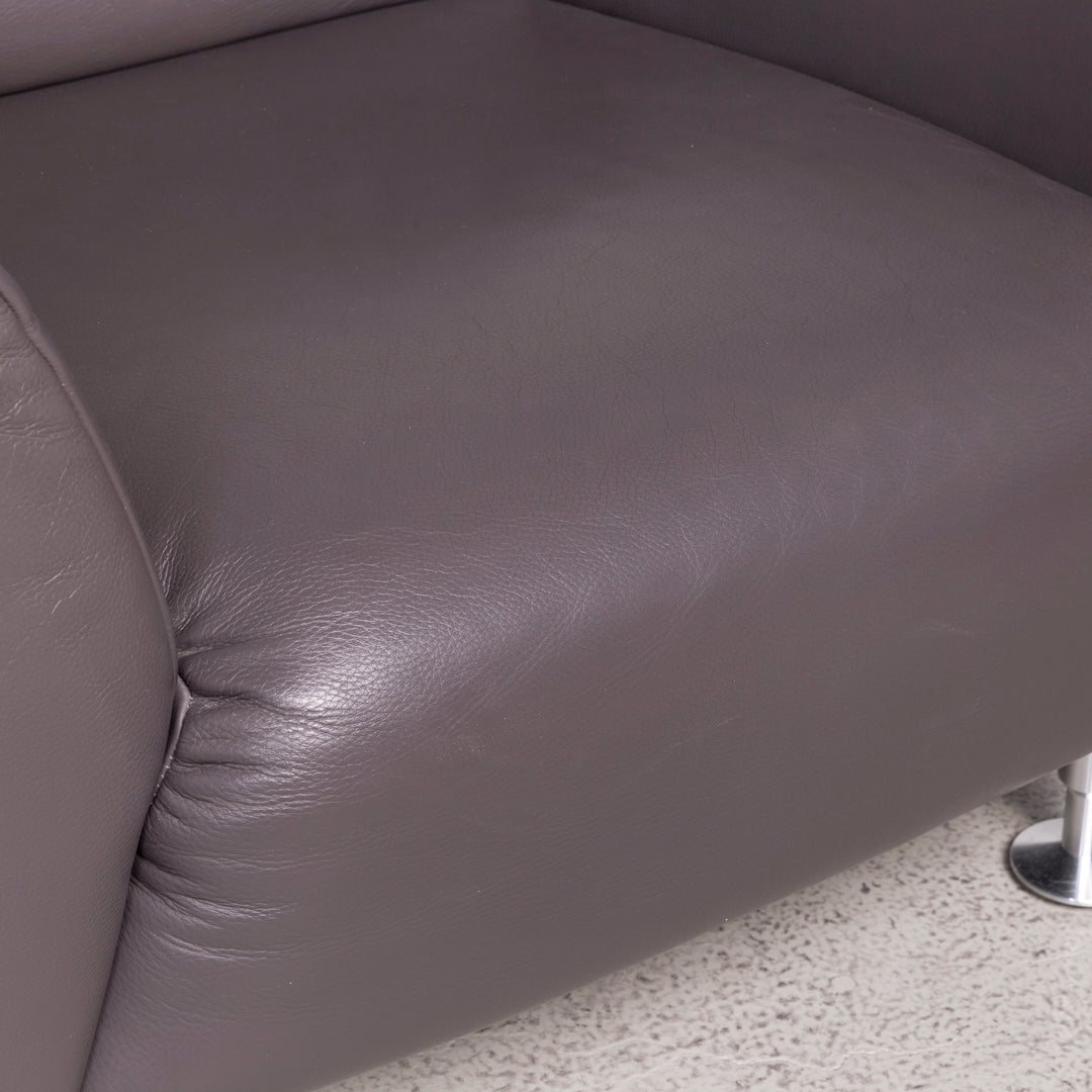 Rolf Benz Designer Leather Armchair Brown Genuine Leather #8024