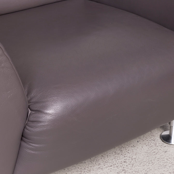 Rolf Benz Designer Leather Armchair Brown Genuine Leather #8024