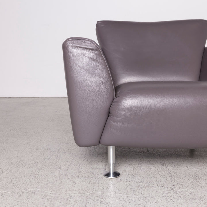 Rolf Benz Designer Leather Armchair Brown Genuine Leather #8024