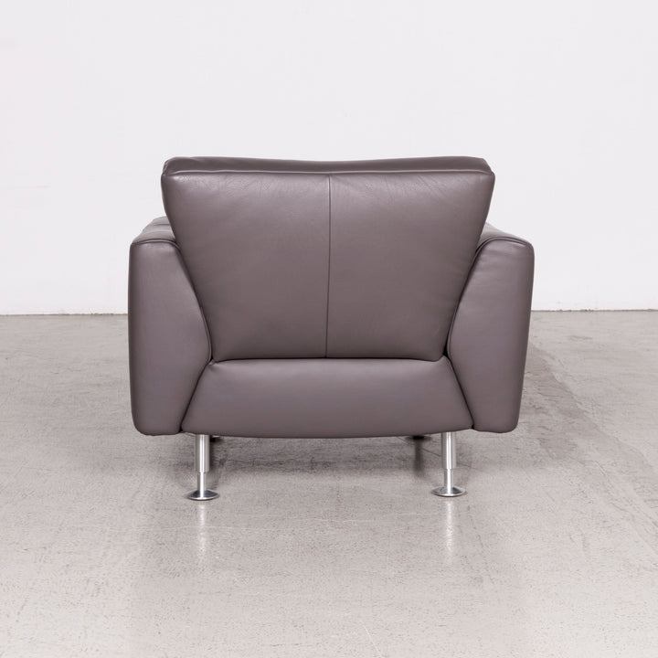 Rolf Benz Designer Leather Armchair Brown Genuine Leather #8024