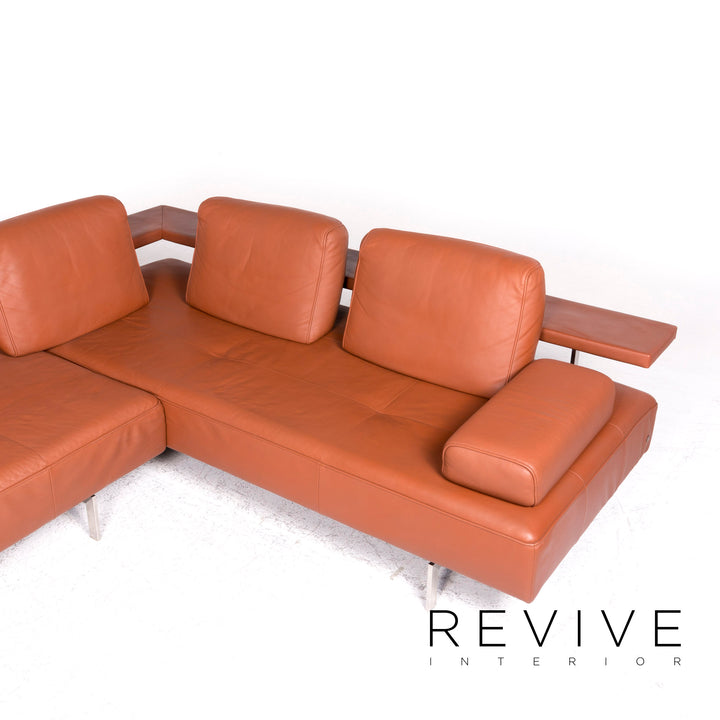 Rolf Benz Dono Designer Leder Ecksofa Braun Orange Terracotta Couch Funktion #8858