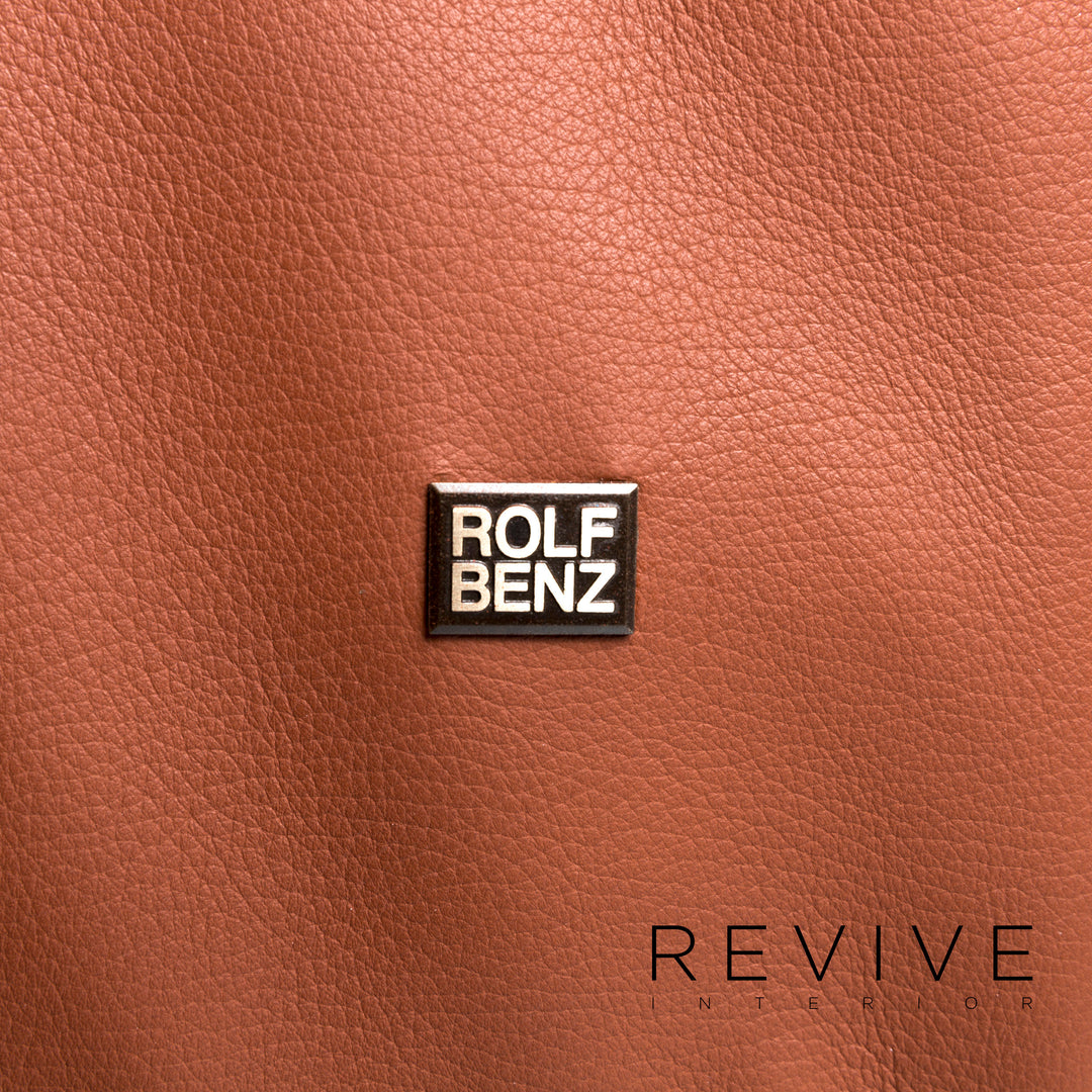 Rolf Benz Dono Designer Leather Corner Sofa Brown Orange Terracotta Couch Feature #8858
