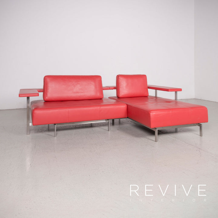 Rolf Benz Dono Designer Leder Sofa Rot Ecksofa Echtleder #8218