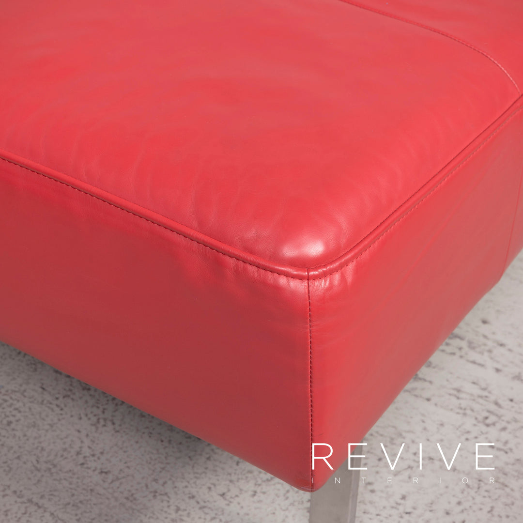 Rolf Benz Dono Designer Leder Sofa Rot Ecksofa Echtleder #8218