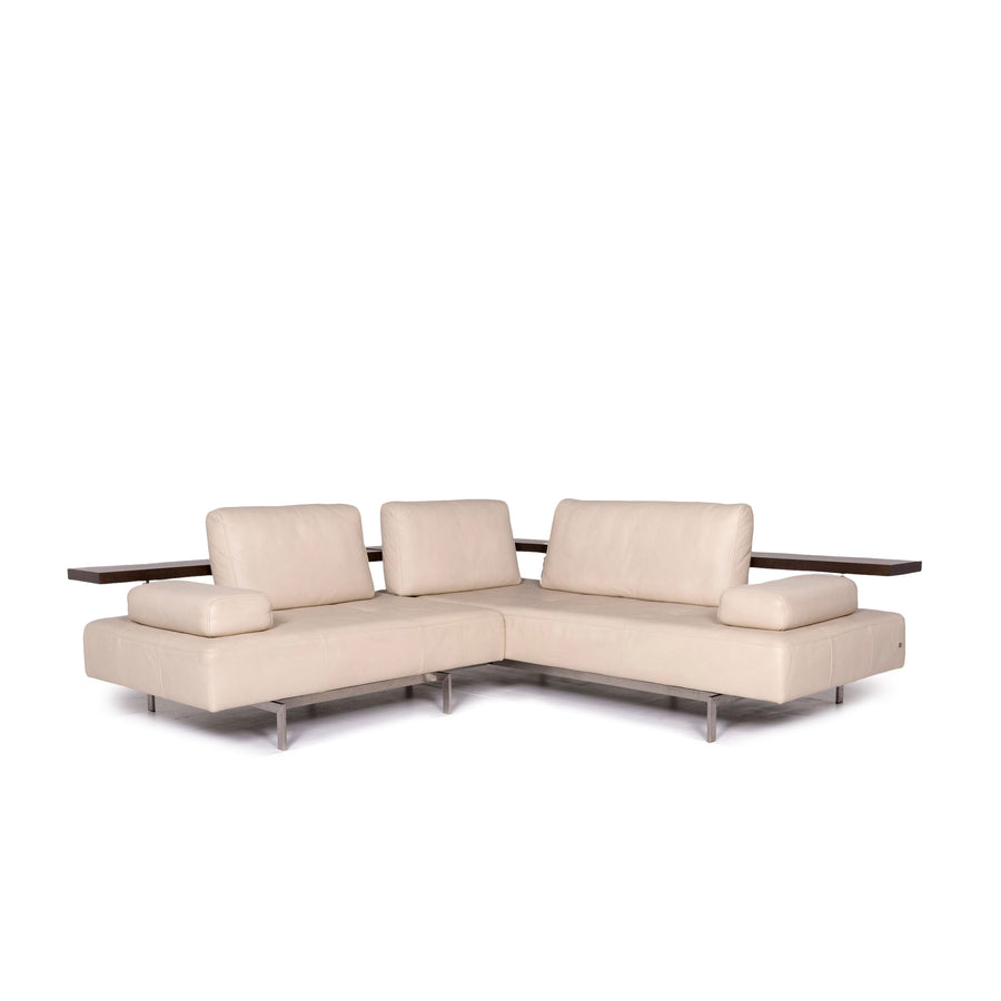Rolf Benz Dono Leder Ecksofa Creme Sofa Couch #11069