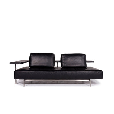 Rolf Benz Dono Leder Sofa Schwarz Zweisitzer Couch #10650