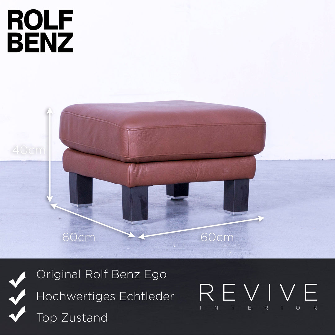 Rolf Benz Ego Designer Leder Hocker Echtleder #5489