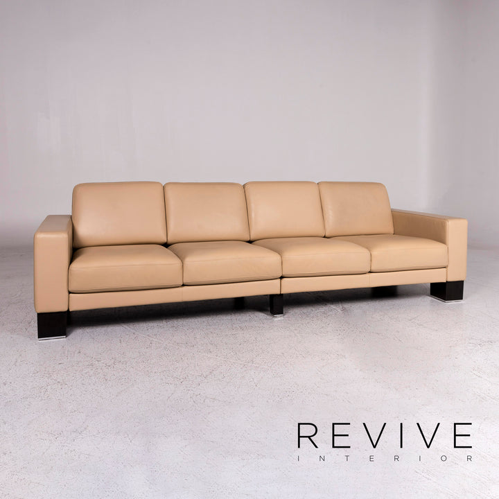 Rolf Benz Ego Leder Sofa Beige Viersitzer Couch #9714