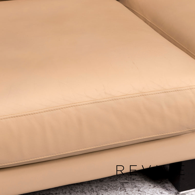 Rolf Benz Ego Leder Sofa Garnitur Beige 1x Viersitzer 1x Dreisitzer Couch 