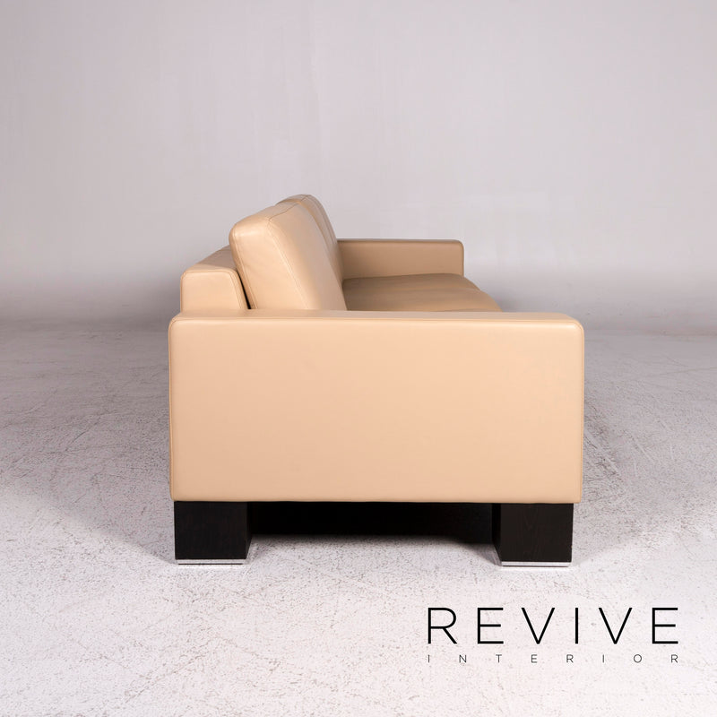 Rolf Benz Ego Leder Sofa Garnitur Beige 1x Viersitzer 1x Dreisitzer Couch 