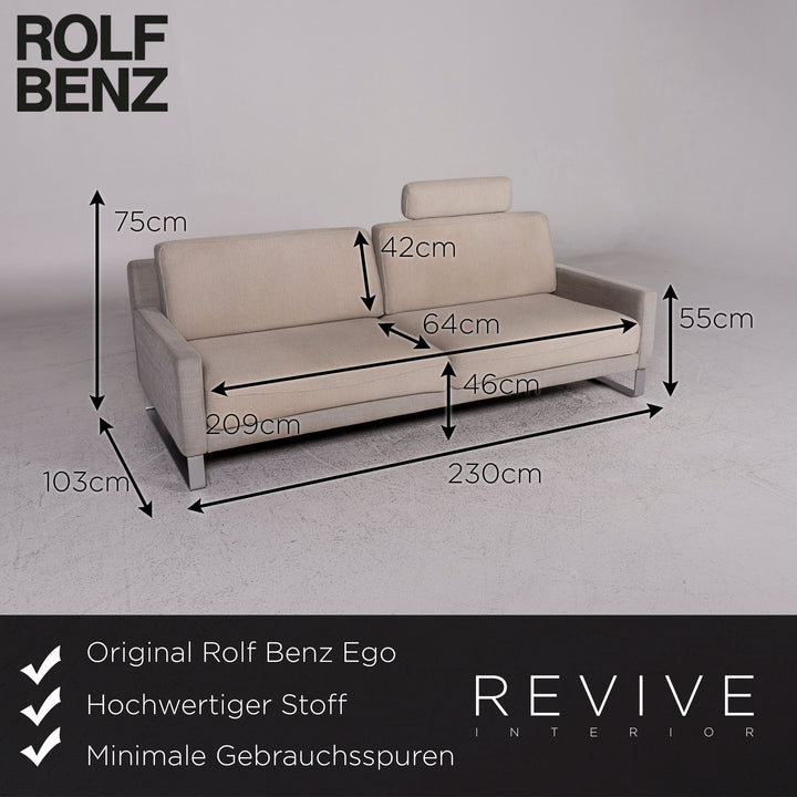 Rolf Benz Ego Sofa Garnitur Grau 1x Dreisitzer 1x Zweisitzer Couch #9904