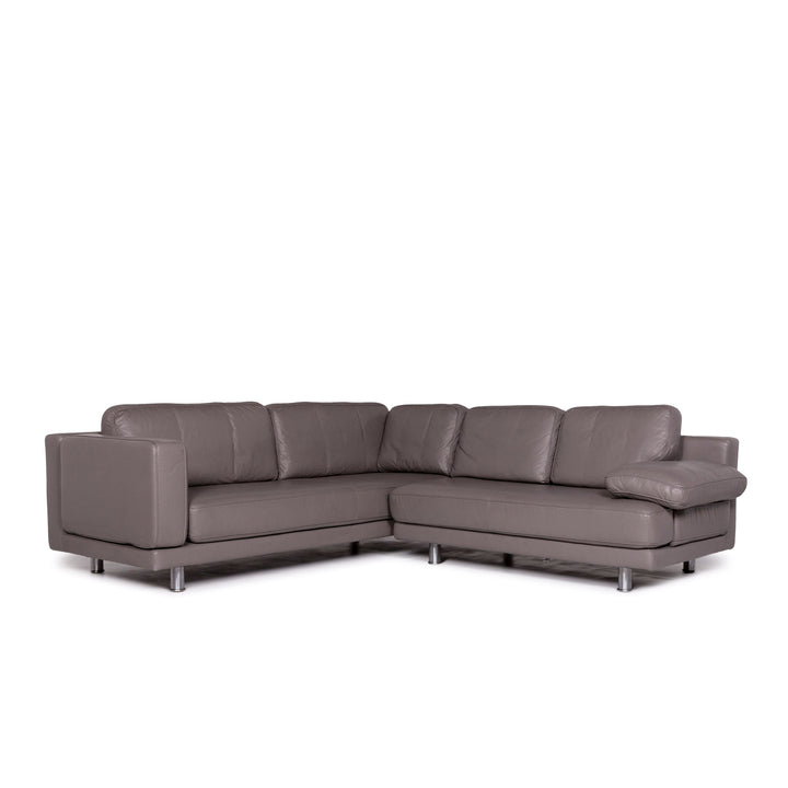 Rolf Benz Ego Leder Ecksofa Grau Sofa Funktion Couch #10993