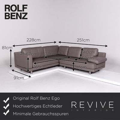 Rolf Benz Ego Leder Ecksofa Grau Sofa Funktion Couch #10993